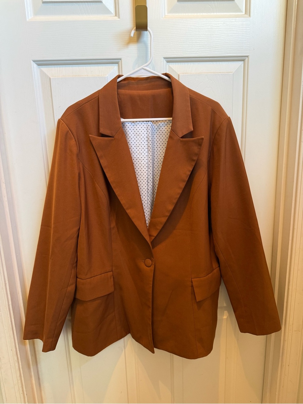 Women's Single-Button Rust Blazer Jacket